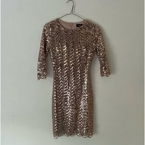 Lulus gold shimmer mini dress, XS